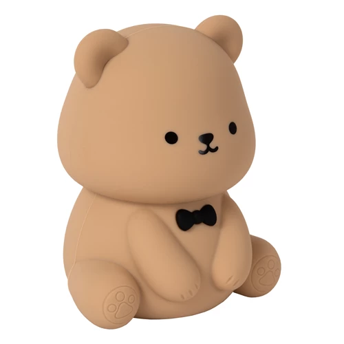 Lucide PINCHA BEAR - Rechargeable Table lamp Children - Battery pack- LED 3 StepDim - 1x0,5W 2100K - Rgb - Brown | Essential - turned off